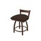 Holland Bar Stool Co 18" Low Back Swivel Vanity Stool, Bronze Finish, Rein Coffee Seat 82118BZ025 - alternate 1